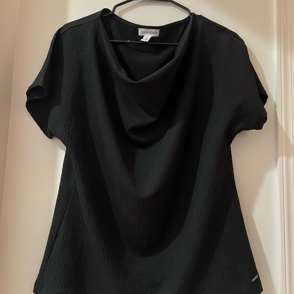 Calvin Klein Textured Black Knit Top